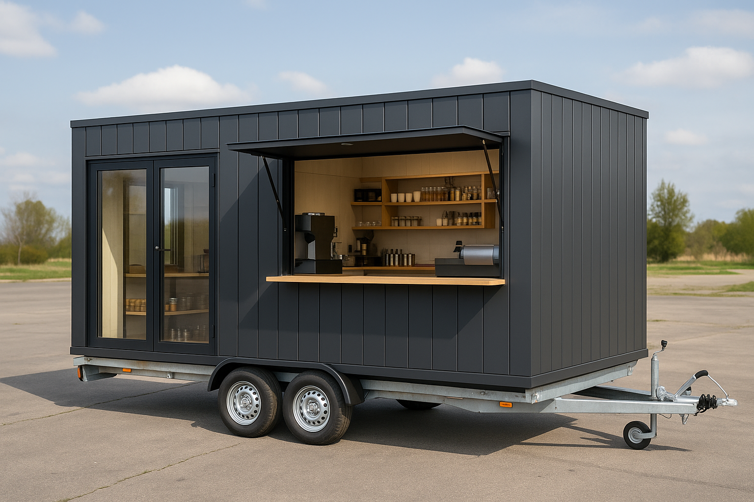 kontener na przyczepie