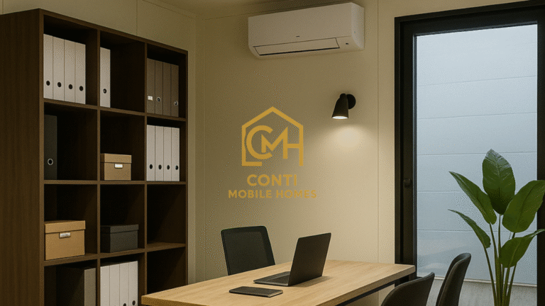 łódź Kontener biurowy w srodku