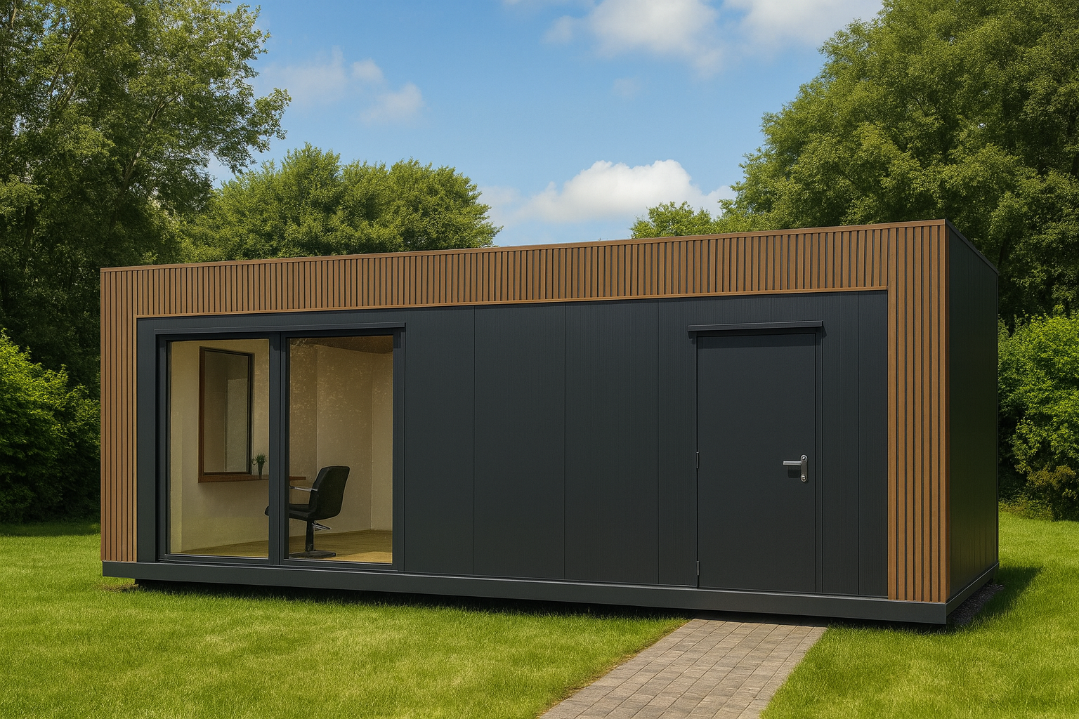 Kontener na salon fryzjerski.