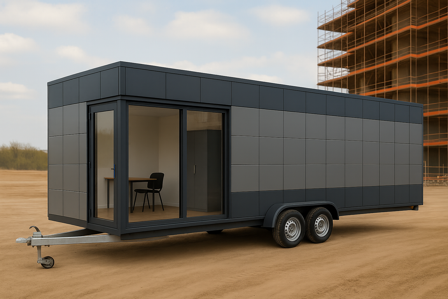 kontener budowlany na kołach