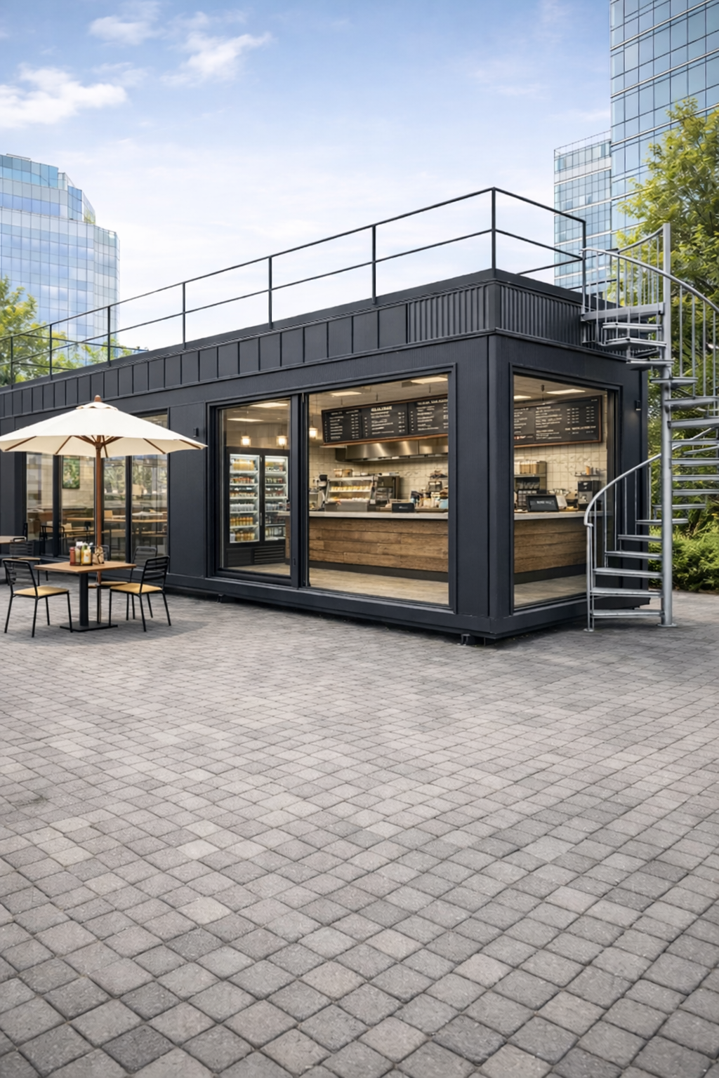 taras na kontenerze gastronomicznym