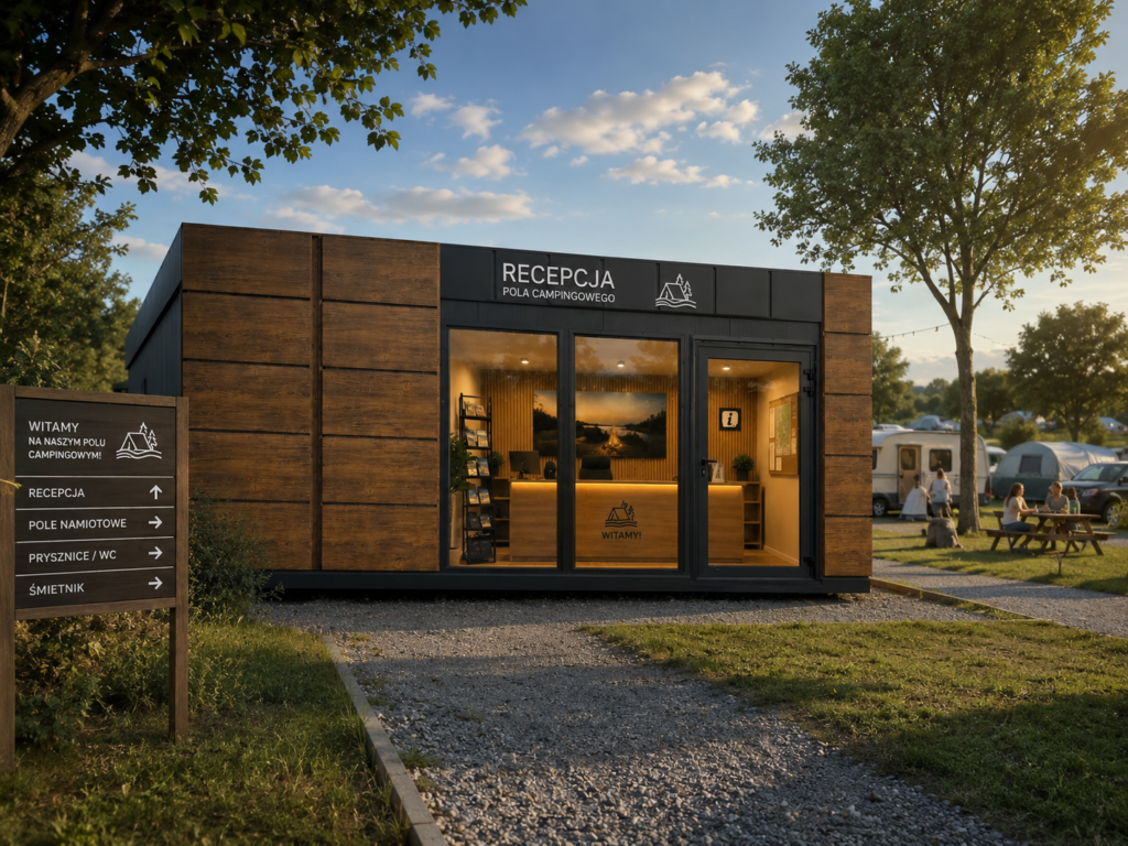 Kontener na recepcję campingową
